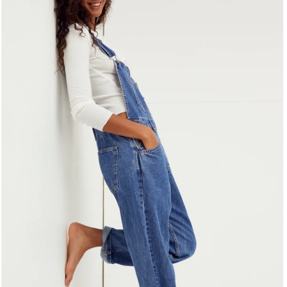 We the Free Ziggy Denim Overalls in Sapphire - Large
